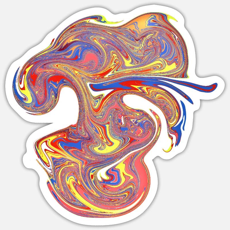 Psychedelische Marmor-Wirbel - Sticker Größe S (10 x 10 cm) - Mattweiß