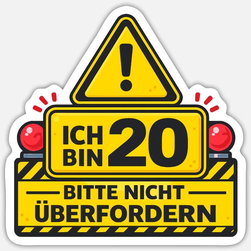 20e anniversaire - Sticker taille S (10 x 10 cm) - blanc mat