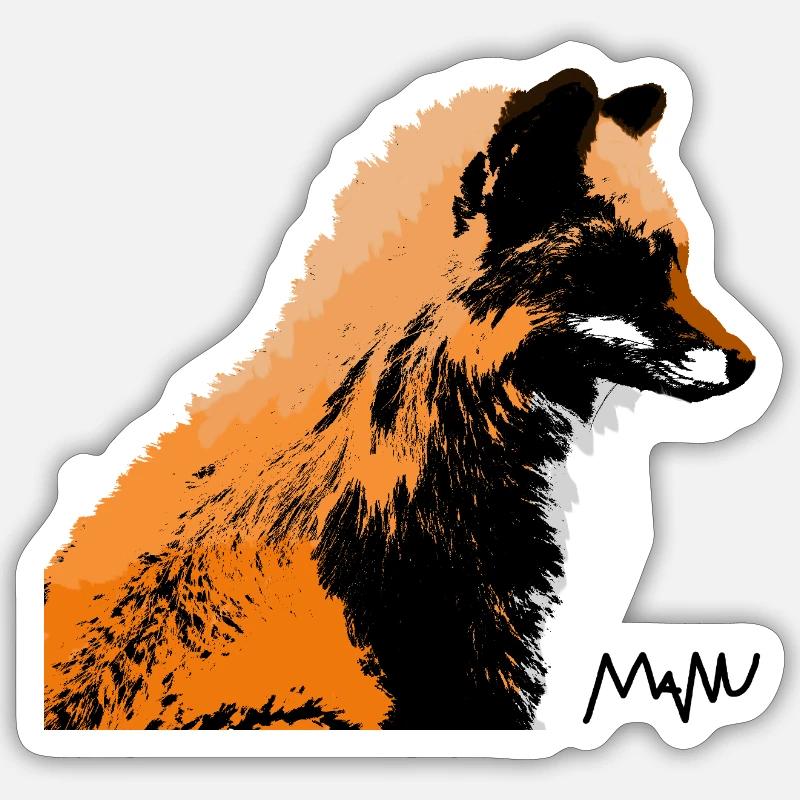 Fuchs - Sticker Größe S (10 x 10 cm) - Mattweiß
