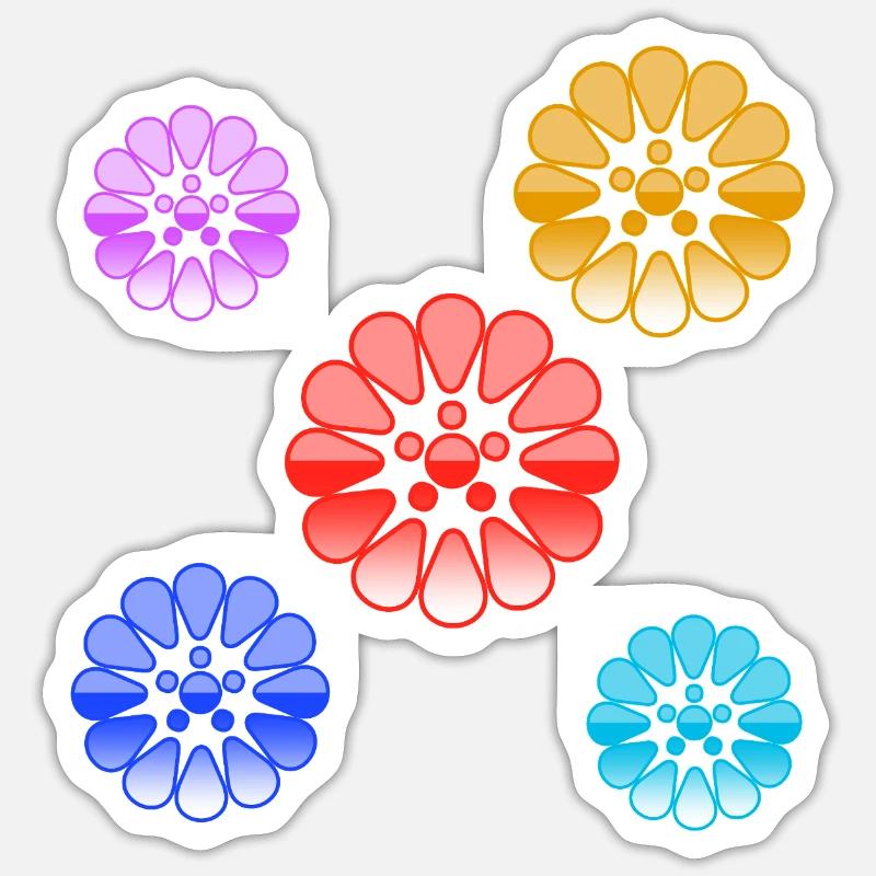Fleur - Sticker taille S (10 x 10 cm) - blanc mat