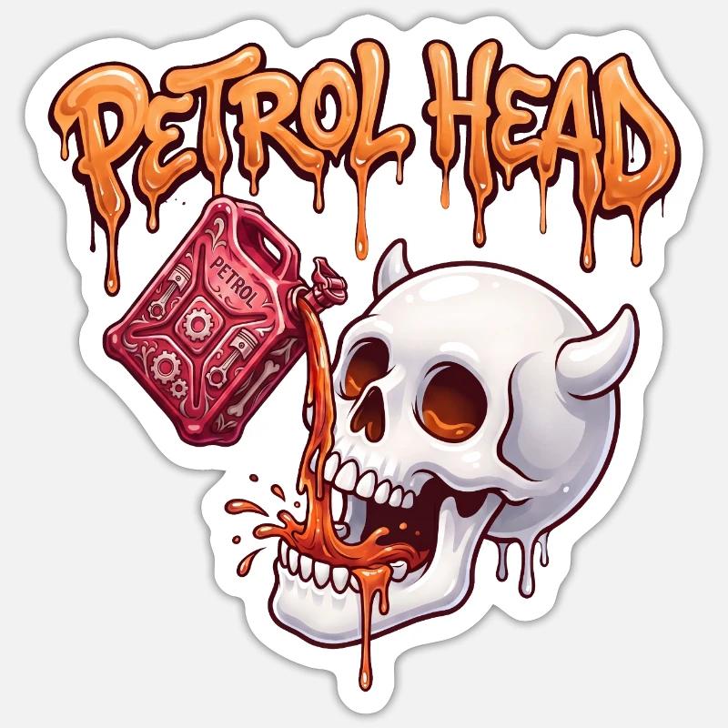 Crâne de Pétrolin - Sticker taille S (10 x 10 cm) - blanc mat