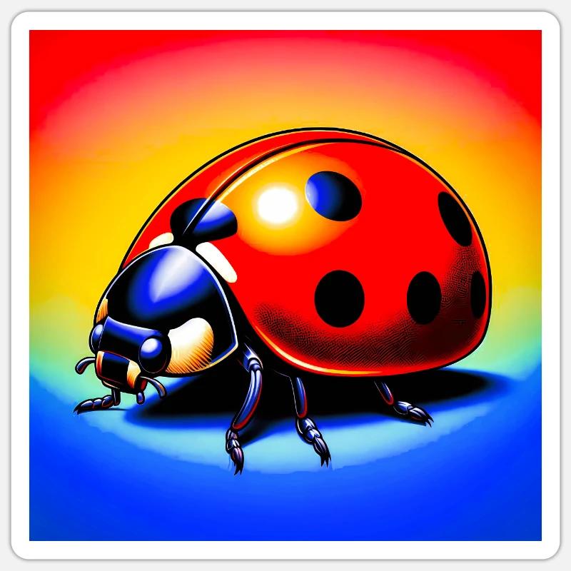 Marienkäfer - Sticker Größe S (10 x 10 cm) - Mattweiß