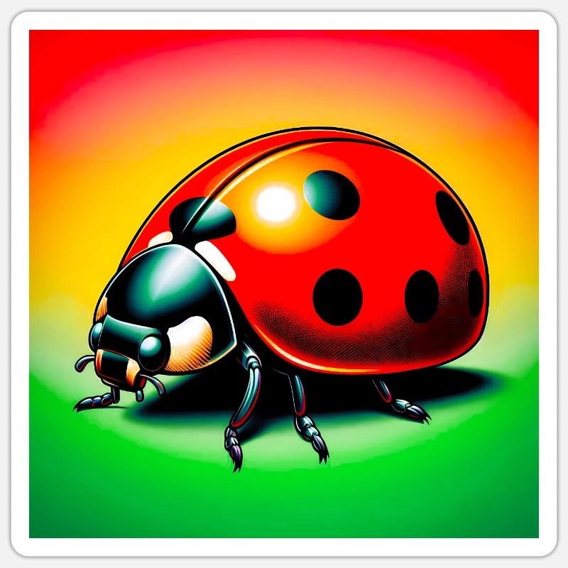 coccinelle - Sticker taille S (10 x 10 cm) - blanc mat