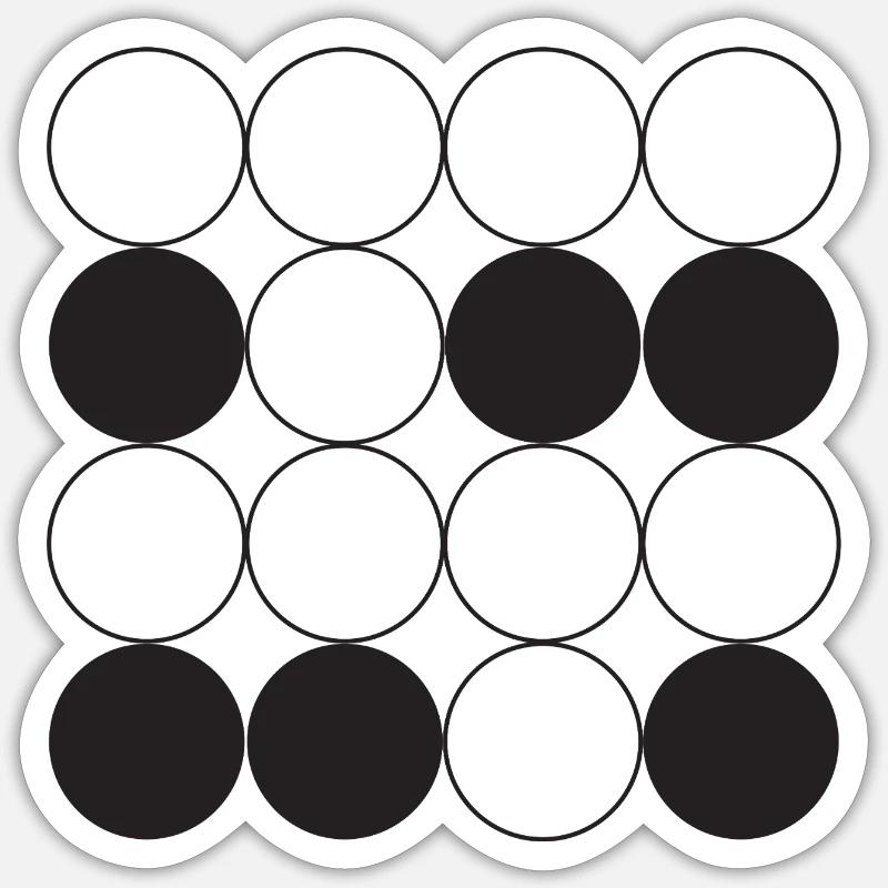 Conception en grille circulaire - Sticker taille S (10 x 10 cm) - blanc mat