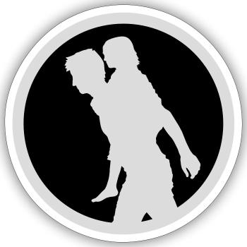 Vater Kind Silhouette Spazieren Familie Papa Liebe - Sticker Größe S (10 x 10 cm) - Mattweiß - Vorne