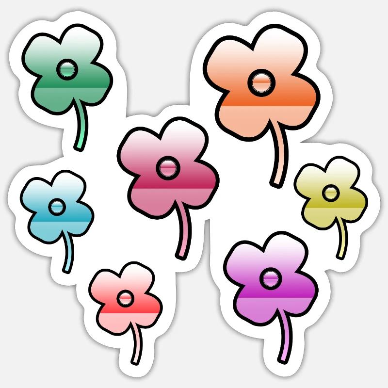 Fleur - Sticker taille S (10 x 10 cm) - blanc mat