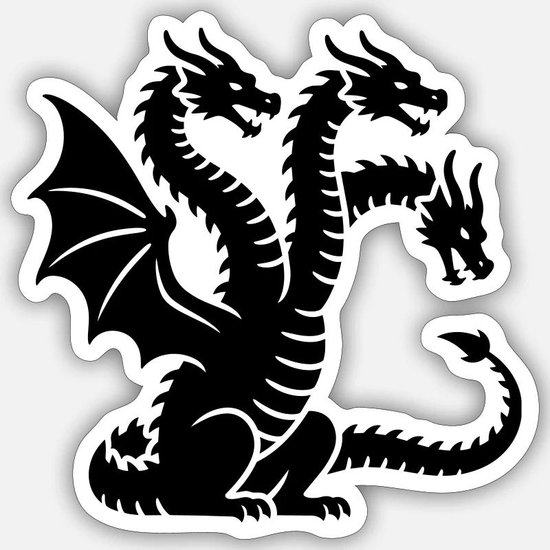 Drache - Sticker Größe S (10 x 10 cm) - Mattweiß