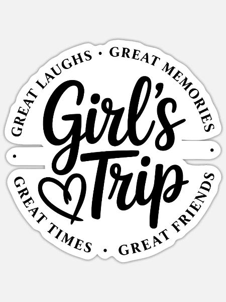 Girl's Trip - Mädelsurlaub & Freundinnen Reise - Sticker Größe S (10 x 10 cm) - Mattweiß