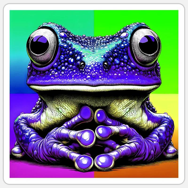 grenouille - Sticker taille S (10 x 10 cm) - blanc mat