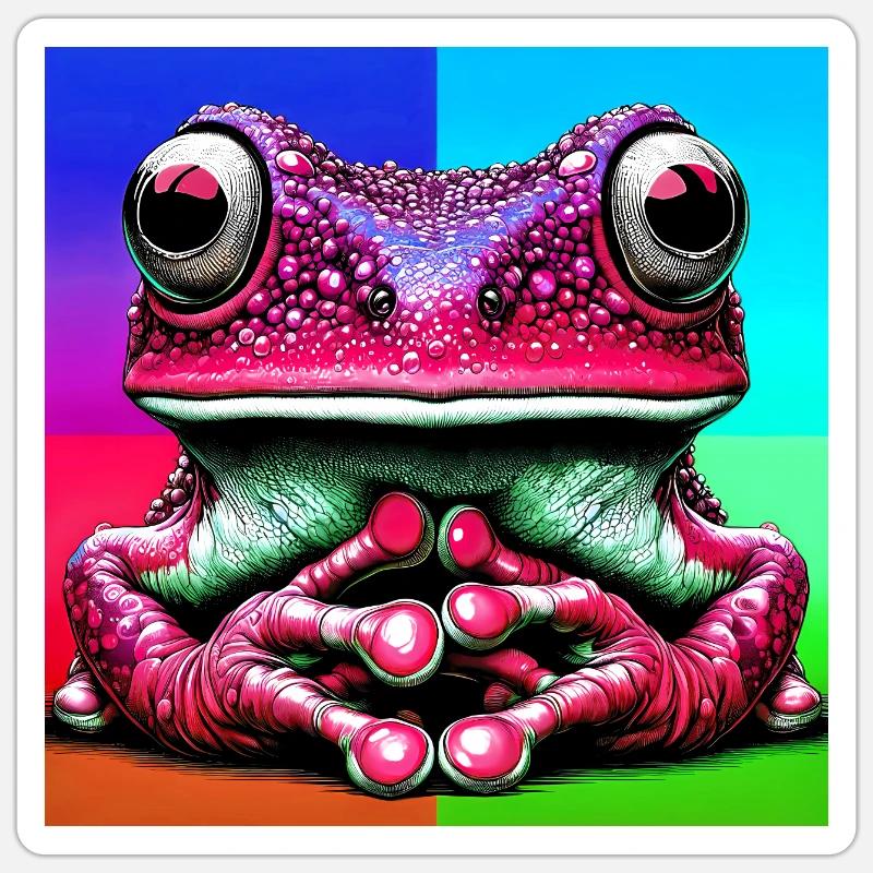 frog - Sticker size S (10 x 10 cm) - white matte