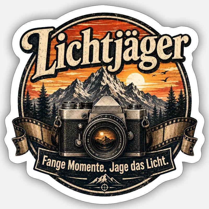 Lichtjäger - Sticker Größe S (10 x 10 cm) - Mattweiß