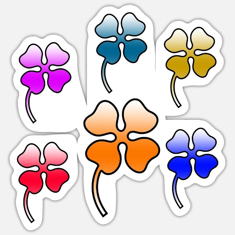 Fleur - Sticker taille S (10 x 10 cm) - blanc mat