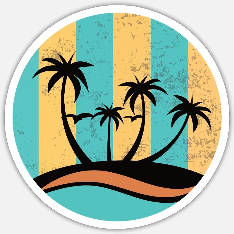 Beach Circle - Sticker Größe S (10 x 10 cm) - Mattweiß