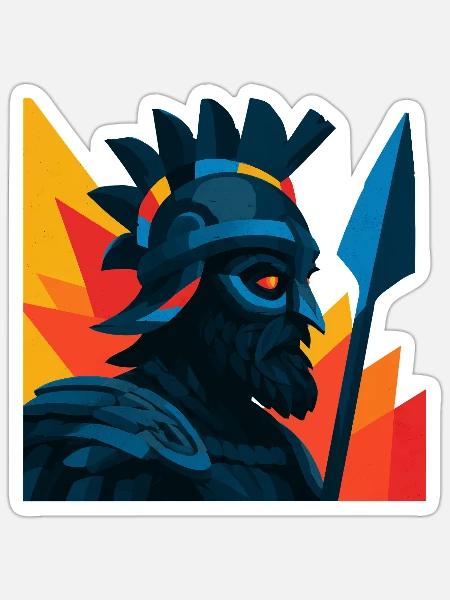 Griechisch-spartanischer Krieger - Sticker Größe S (10 x 10 cm) - Mattweiß