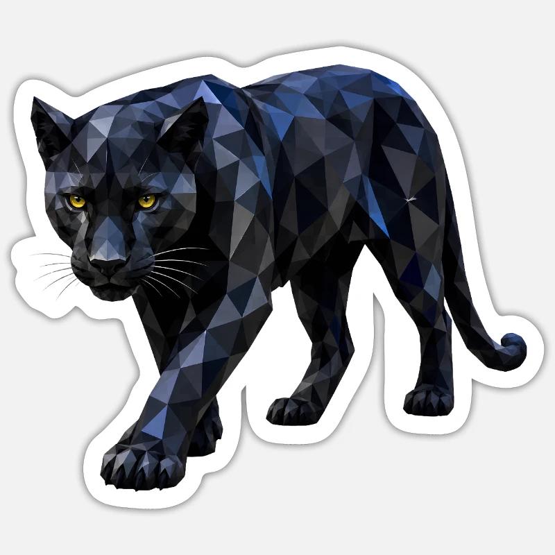 Polygon Panther - Sticker taille S (10 x 10 cm) - blanc mat