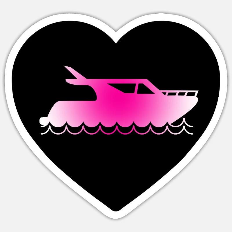 Motorboot - Sticker Größe S (10 x 10 cm) - Mattweiß