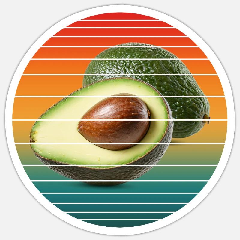 Avocadofrucht - Sticker Größe S (10 x 10 cm) - Mattweiß