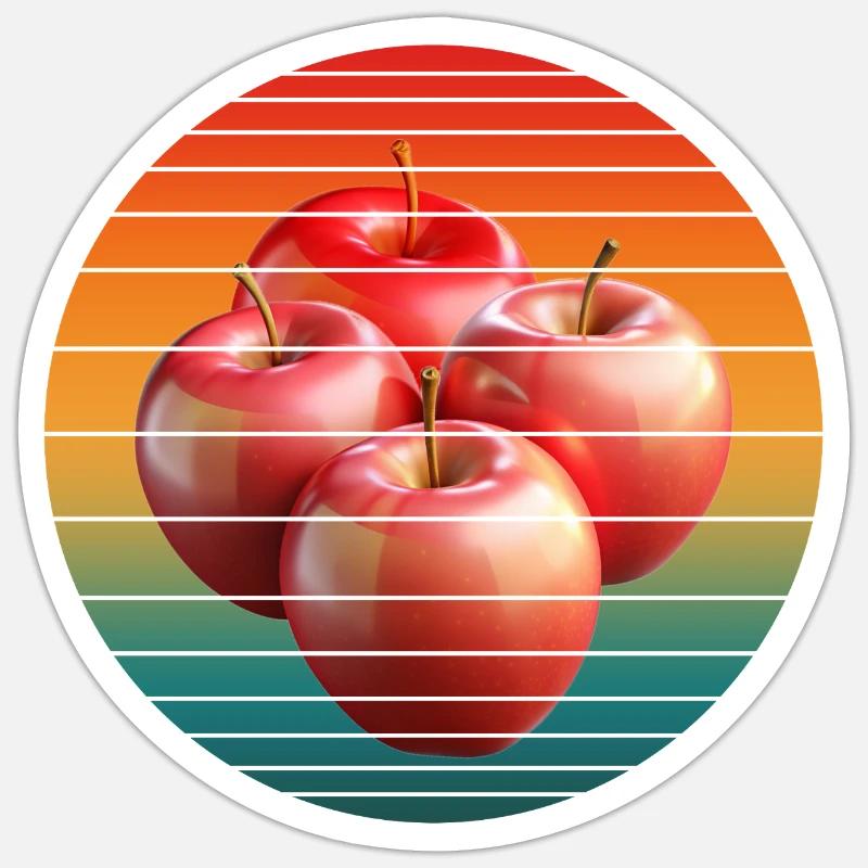 apple fruit - Sticker size S (10 x 10 cm) - white matte