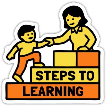 Steps to Learning Schule Logo - Sticker Größe S (10 x 10 cm) - Mattweiß - Vorne