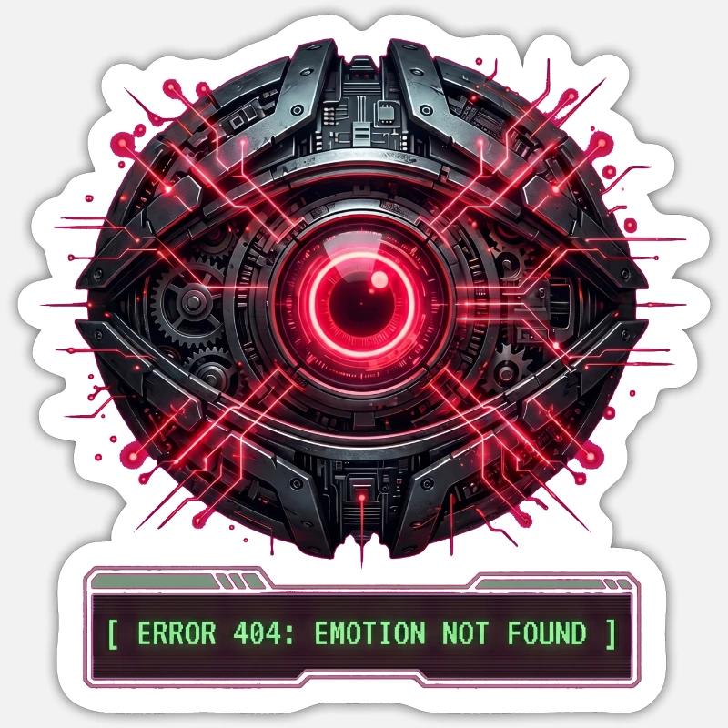 Cyberpunk Techwear Error 404 - Sticker size S (10 x 10 cm) - white matte