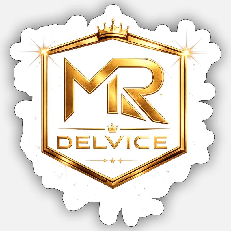 Emblème doré MR Delvice - Sticker taille S (10 x 10 cm) - blanc mat