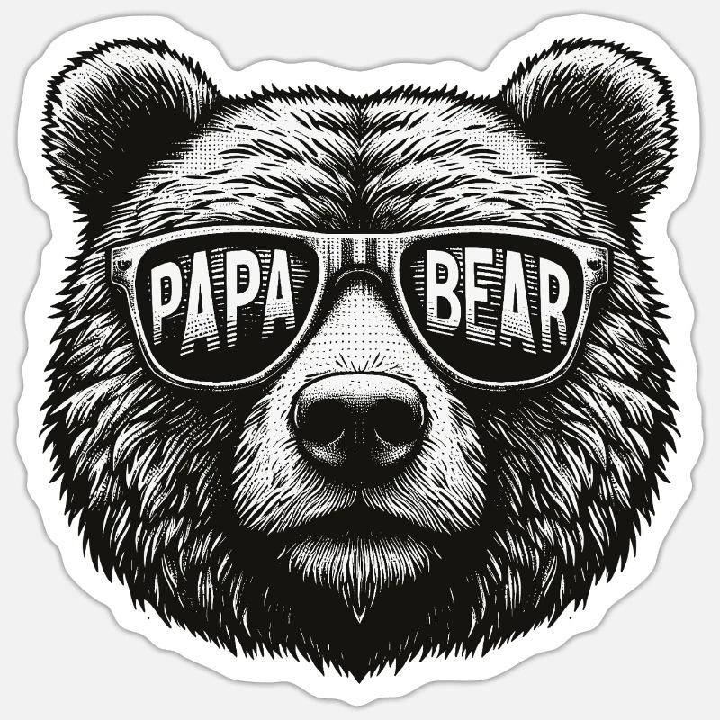 Papa Bear - Sticker size S (10 x 10 cm) - white matte