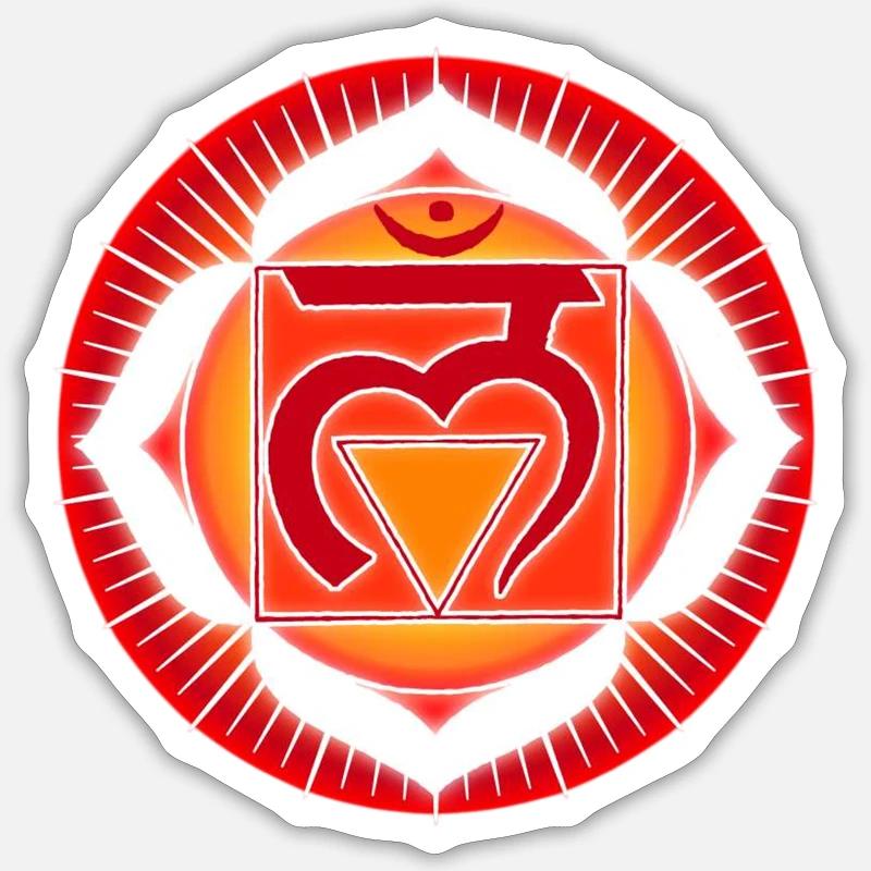 Chakra Racine Muladhara - Sticker taille S (10 x 10 cm) - blanc mat
