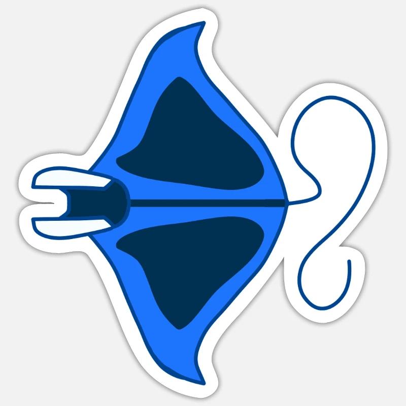 Manta Linear Blue Stylized - Sticker size S (10 x 10 cm) - white matte