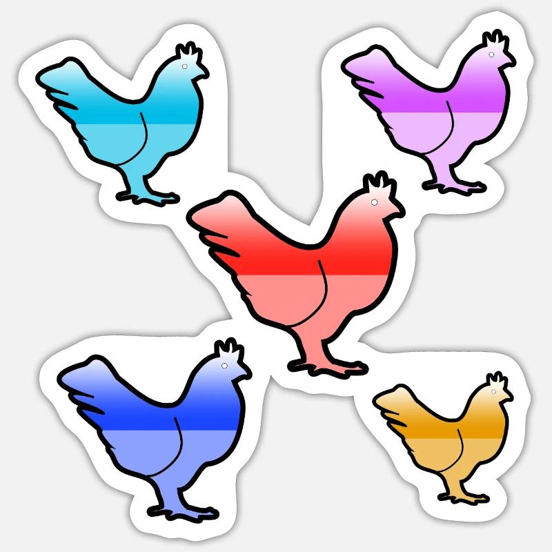Chickens - Sticker size S (10 x 10 cm) - white matte
