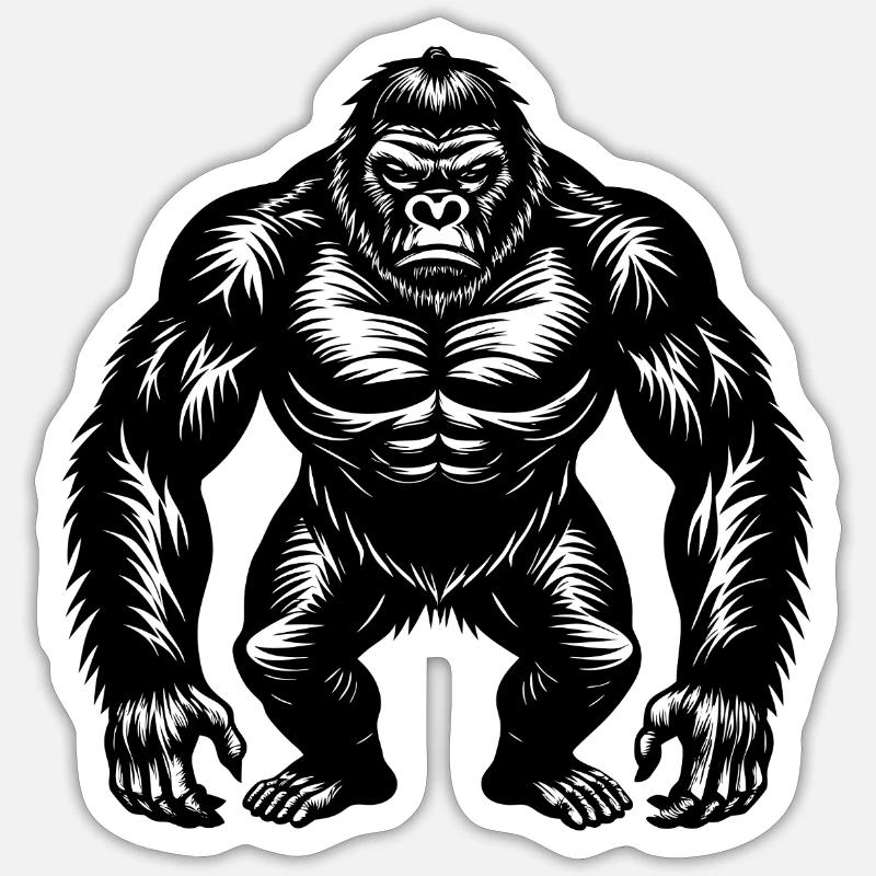 gorilla - Sticker size S (10 x 10 cm) - white matte