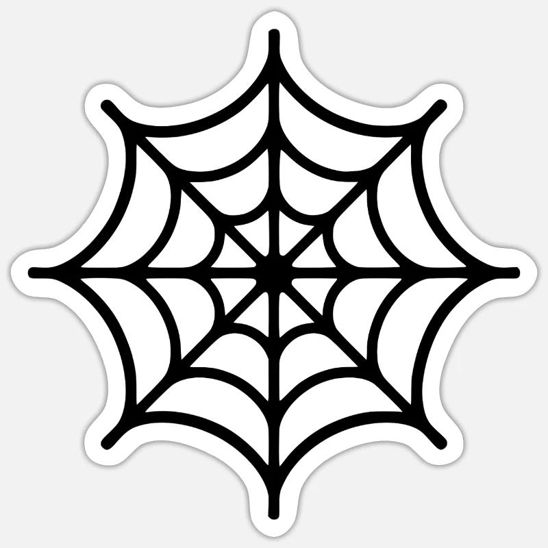 Spinnennetz Spinne - Sticker Größe S (10 x 10 cm) - Mattweiß