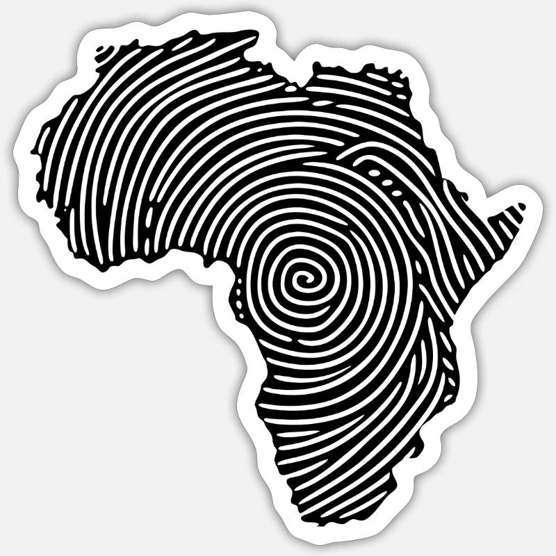 Empreintes digitales Afrique - Sticker taille S (10 x 10 cm) - blanc mat
