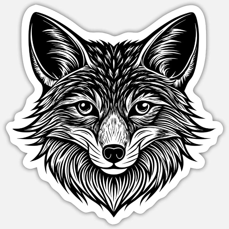 Fox face - Sticker size S (10 x 10 cm) - white matte