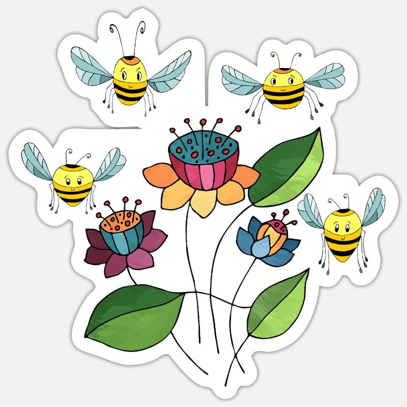 Insectes - Sticker taille S (10 x 10 cm) - blanc mat