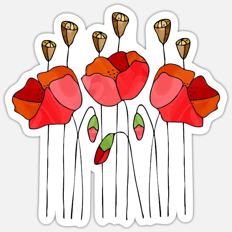 Fleur - Sticker taille S (10 x 10 cm) - blanc mat