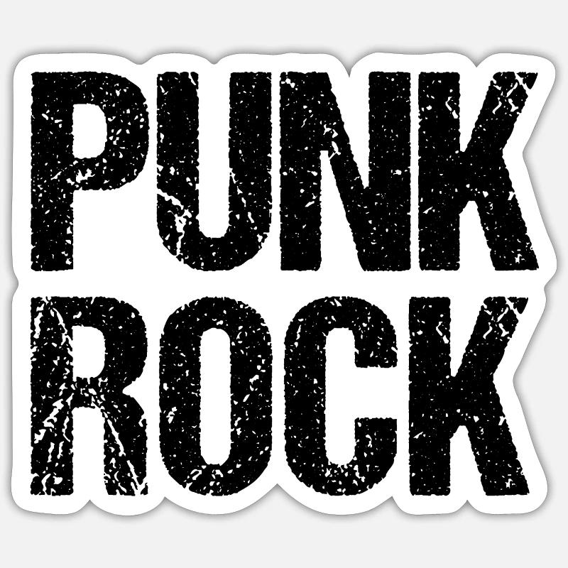Distressed Punk Rock logo design - Sticker size S (10 x 10 cm) - white matte