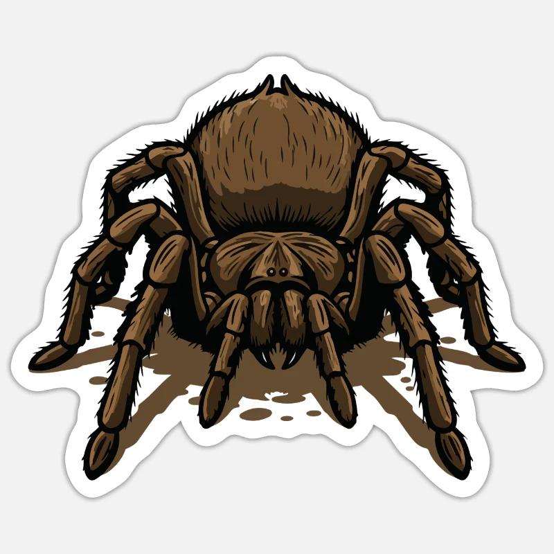Tarantula, Tarantula-Crawl Tattoo Tarantula-Spinne - Sticker Größe S (10 x 10 cm) - Mattweiß