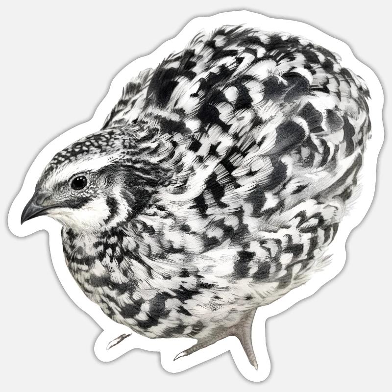Étincelle Caille - Fée - Sticker taille S (10 x 10 cm) - blanc mat