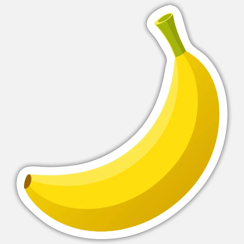 Banane - Sticker Größe S (10 x 10 cm) - Mattweiß