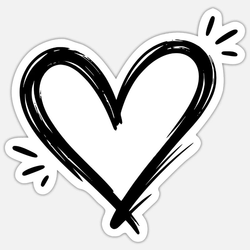Cœur - Sticker taille S (10 x 10 cm) - blanc mat