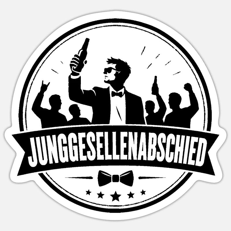 Junggesellenabschied - Sticker Größe S (10 x 10 cm) - Mattweiß