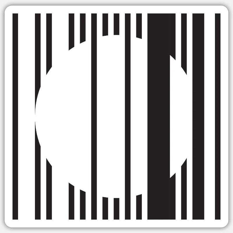 Barred Circle Minimalism - Sticker size S (10 x 10 cm) - white matte