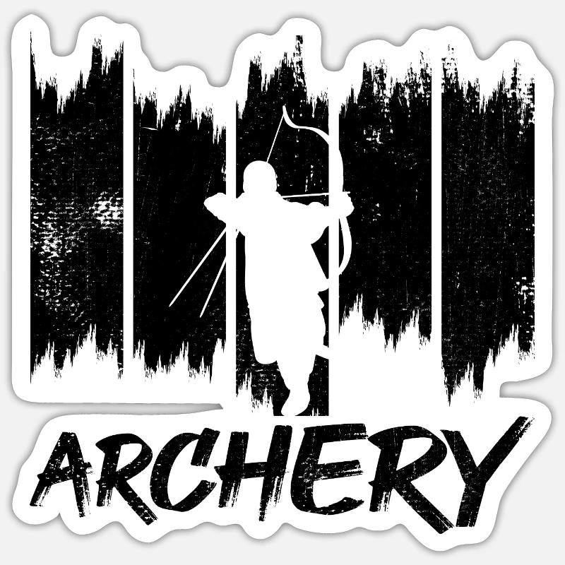 archery - Sticker size S (10 x 10 cm) - white matte