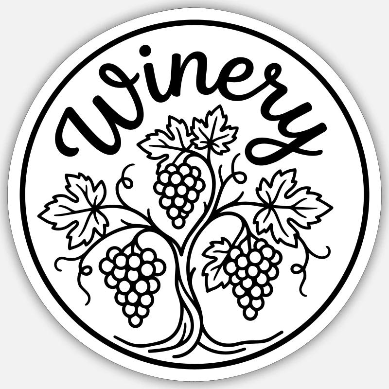 Weinberg - Sticker Größe S (10 x 10 cm) - Mattweiß
