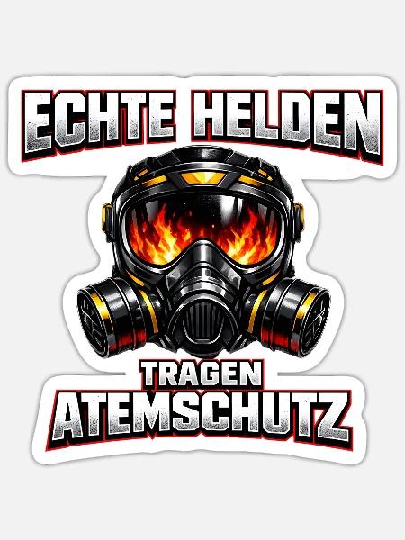 Echte Helden Tragen Atemschutz - Sticker Größe S (10 x 10 cm) - Mattweiß