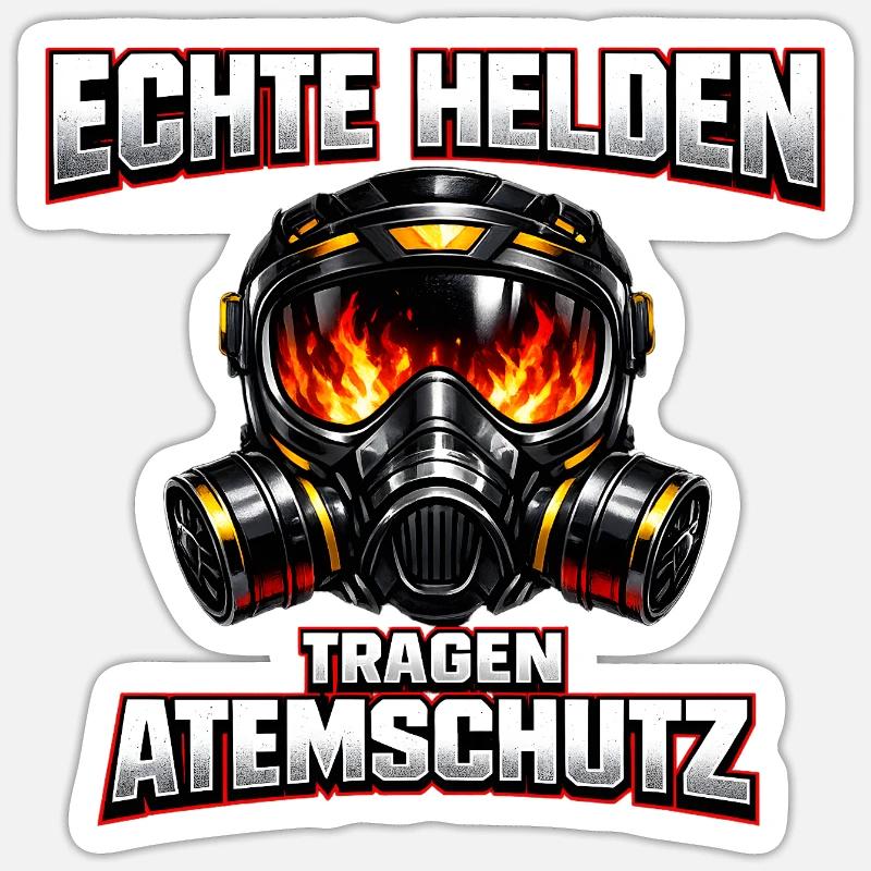 Echte Helden Tragen Atemschutz - Sticker Größe S (10 x 10 cm) - Mattweiß