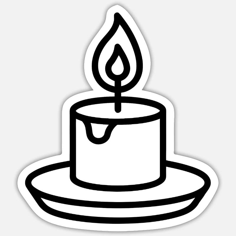 candle - Sticker size S (10 x 10 cm) - white matte
