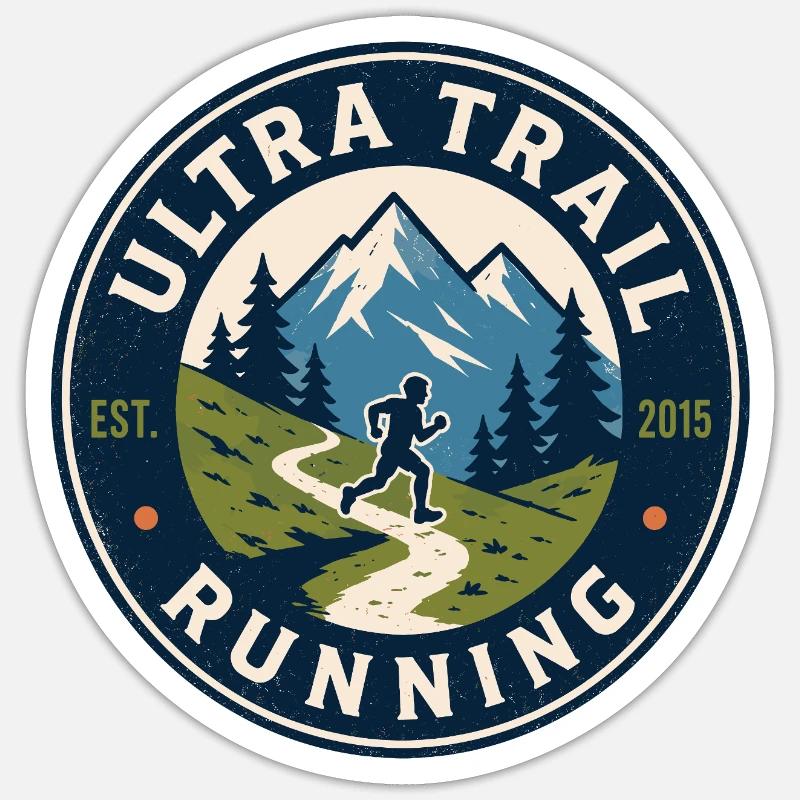Ultra Trail Running - Sticker taille S (10 x 10 cm) - blanc mat
