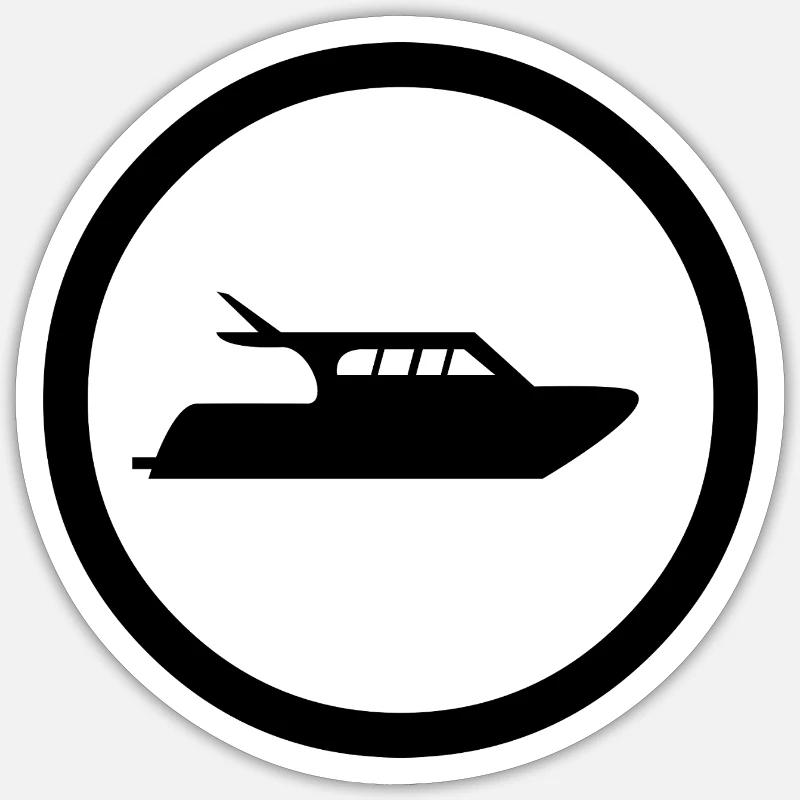 Motorboot - Sticker Größe S (10 x 10 cm) - Mattweiß