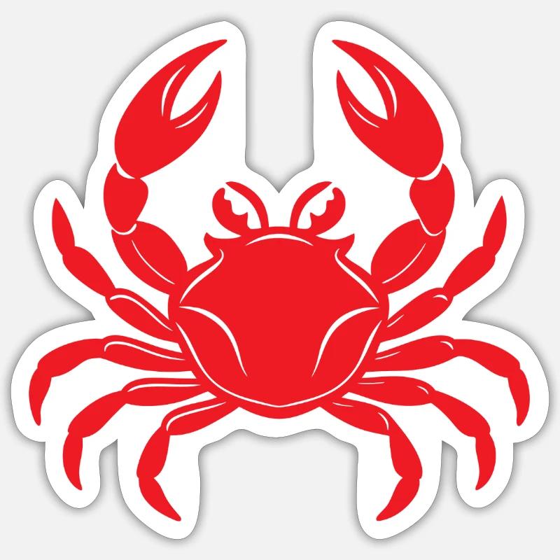 Krabbe - Sticker Größe S (10 x 10 cm) - Mattweiß